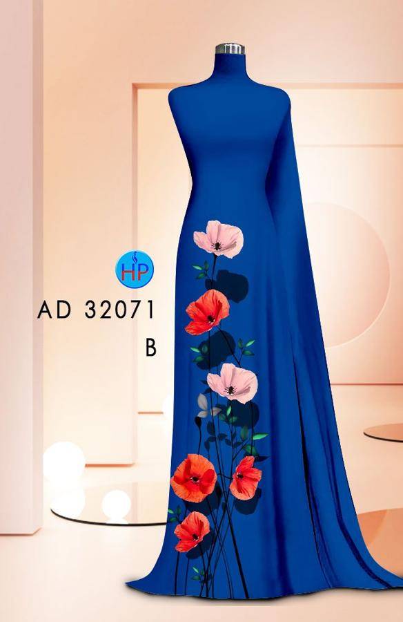 Vải Áo Dài Hoa In 3D AD 32071 16